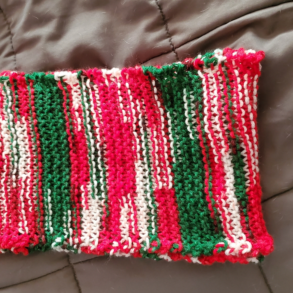 Merry and Brighr Knit Scarf in Red, Green, and White